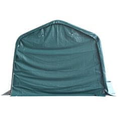 Greatstore sötétzöld elmozdítható PVC állattartó sátor 550 g/m² 3,3 x 16 m