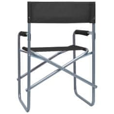 shumee 2 db fekete acél rendezői szék