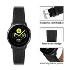 BStrap Leather Italy szíj Samsung Galaxy Watch Active 2 40/44mm, black