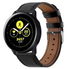 BStrap Samsung Galaxy Watch Active 2 40/44mm Leather Italy szíj, Black