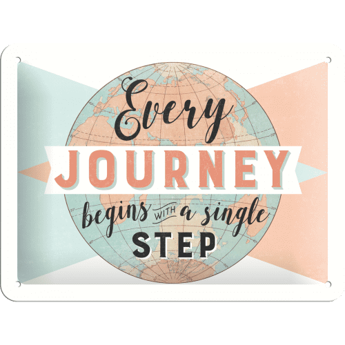 Postershop Fém tábla - Every Journey Begins with a Single Step