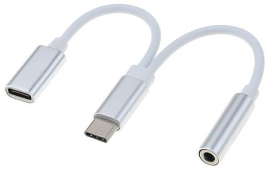PremiumCord Átalakító USB-C 3,5 mm-es audió csatlakozóhoz + USB-C töltéshez, ku31zvuk02