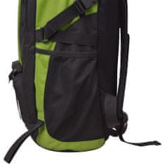 Greatstore Fekete és zöld 40 L túrázó hátizsák