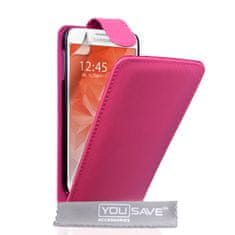 Yousave Flip bőrtok Leather-Effect Samsung Galaxy S6 Rózsaszín