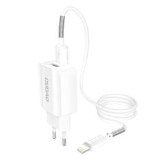 DUDAO A2EU Home Travel töltő 2x USB 2.4A + Lightning kábel, fehér