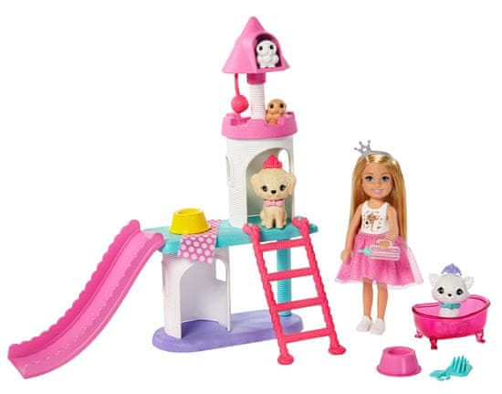 Mattel Barbie Princess Adventure Chelsea Hercegnő Játékszett csúszdával