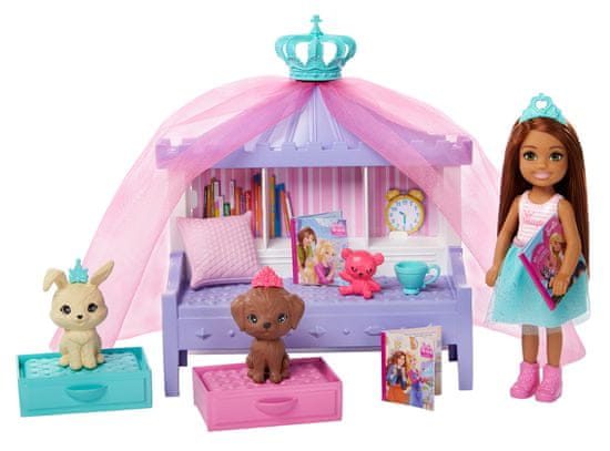 Mattel Barbie Princess Adventure Chelsea hercegnő játékkészlet ággyal