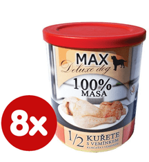FALCO MAX deluxe 1/2 csirkehússal és tehéntőggyel, 8x800 g