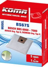 KOMA BS67S - 25 darabos porzsákkészlet Bosch Typ G porszívókhoz, szintetikus