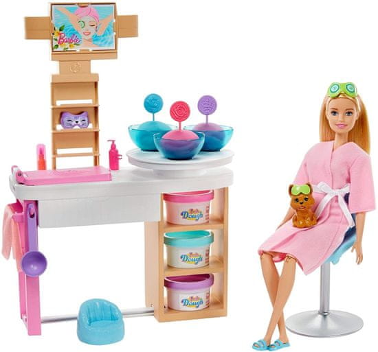 Mattel Barbie szépségszalon játékkészlet szőke babával