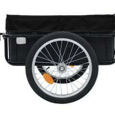 Greatstore fekete acél kerékpár-utánfutó/kézikocsi 155 x 60 x 83 cm