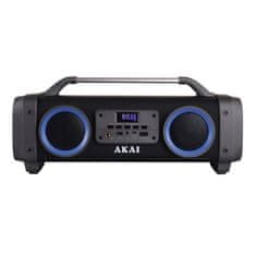 Akai hangszóró, ABTS-SH02, Bluetooth 5.0, USB, AUX IN, hangszínszabályzó, karaoke funkció mikrofon bemenettel, beépített 3600 mAh akkumulátor