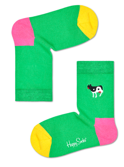 Happy Socks gyermek zokni Kids Yin Yang Cow Embroidery Sock