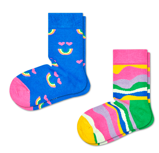 Happy Socks gyermek zokni 2-pack Kids Rainbow Smile Sock