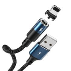 REMAX Zigie mágneses kábel USB / Lightning 3A 1.2m, fekete