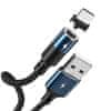 Zigie mágneses kábel USB / Micro USB 3A 1.2m, fekete