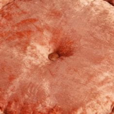 Greatstore rozsdabarna kerek bársony puff 40 x 20 cm