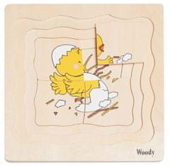 Woody Puzzle a táblán Tyúk fejlődése