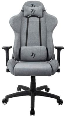 Gaming szék kerekekkel Torretta Soft Fabric, világos szürke (TORRETTA-SFB-ASH) állítható kartámasszal