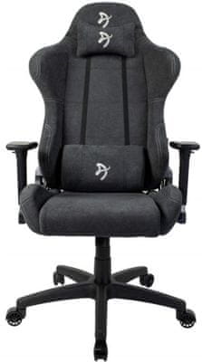 Gaming szék kerekekkel Arozzi Torretta Soft Fabric, sötét szürke (TORRETTA-SFB-DG) állítható kartámasszal