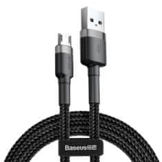 BASEUS Cafule kábel USB / Micro USB QC 3.0 2.4A 1m, fekete/szürke