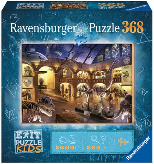 Ravensburger Puzzle 129256 Exit KIDS: Éjszaka a múzeumban 368 darabos