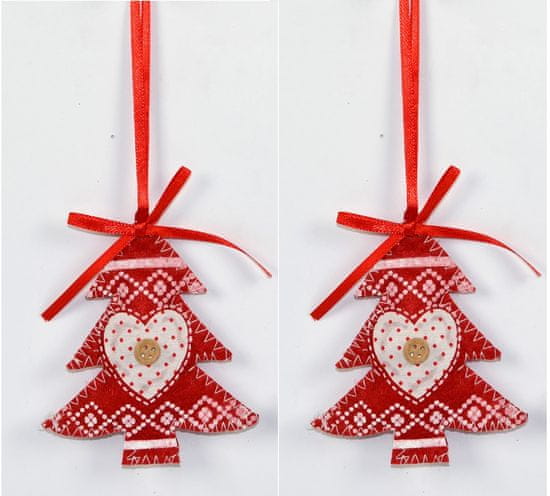 DUE ESSE 2 darabos karácsonyfa dekoráció készlet, piros