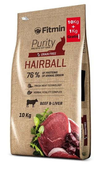 Fitmin cat Purity Hairball 10 kg + 1 kg