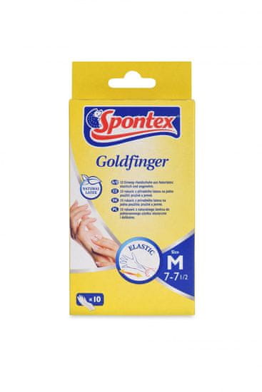 Spontex Goldfinger egyhasználatos latex kesztyű nagys. M, 10 db
