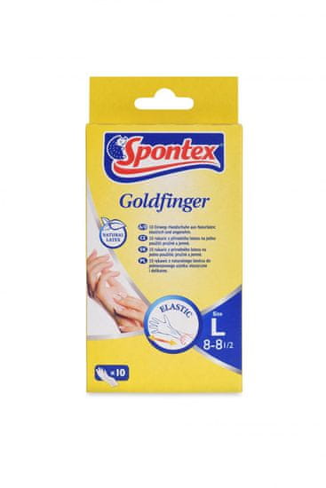 Spontex Goldfinger egyhasználatos latex kesztyű nagys. L, 10 db