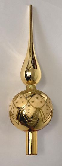 DUE ESSE Üvegből készült karácsonyfa csúcsdísz - arany, 33 cm