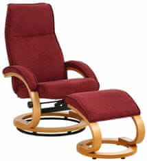 Danish Style Eteo fotel lábtartóval, mikroszálas, piros színű