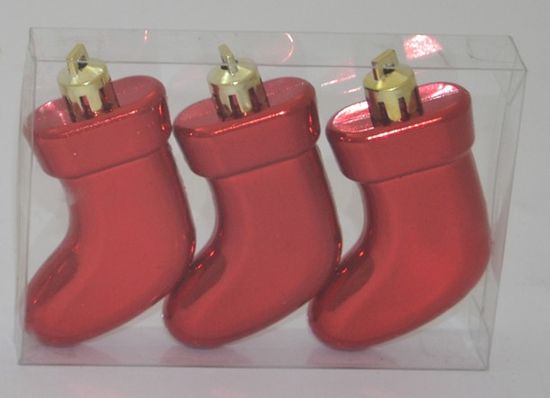 DUE ESSE 3 db-os karácsonyi díszkollekció - cipő, piros, 7,5 cm
