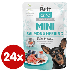 Brit Care Mini Salmon&Herring sterilised fillets in gravy 24 x 85 g
