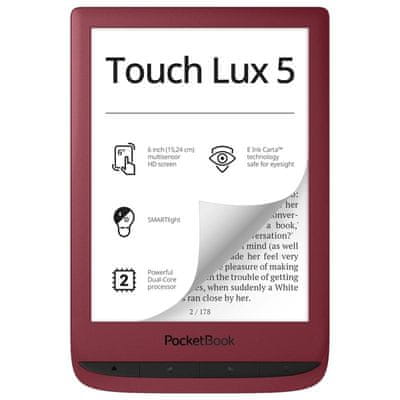 PocketBook 628 Touch Lux 5 e-könyv olvasó, könnyű, kompakt, nagy memória, e-ink kijelző intelligens háttérvilágítással