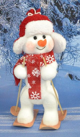 DUE ESSE Karácsonyi dekoráció, síelő hóember usankában 1 - 38 cm