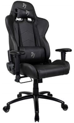 Gamer szék Arozzi Inizio, szürke/fekete (INIZIO-PU-BKGY), ergonomikus felépítés, műbőr huzat, 105 kg teherbírás, állítható, forgatható, fejpárna és derékpárna