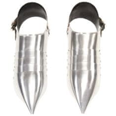 Vidaxl ezüstszínű középkori lovagi acél cipőfelső LARP másolat 286238