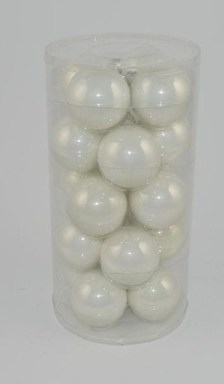 DUE ESSE 20 db-os üvegből készült, gyöngyház színű karácsonyi gömb készlet, Ø 8 cm