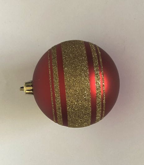 DUE ESSE 6 db piros karácsonyi gömb készlet, Ø 10 cm