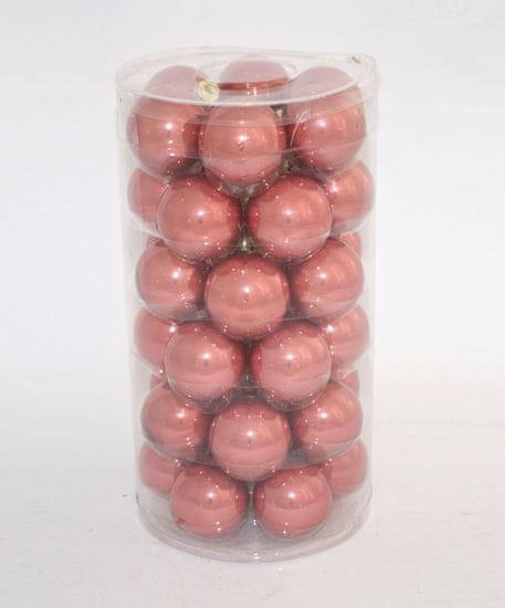 DUE ESSE 36 darabos üvegből készült, rózsaszín karácsonyi gömb készlet, Ø 5 cm