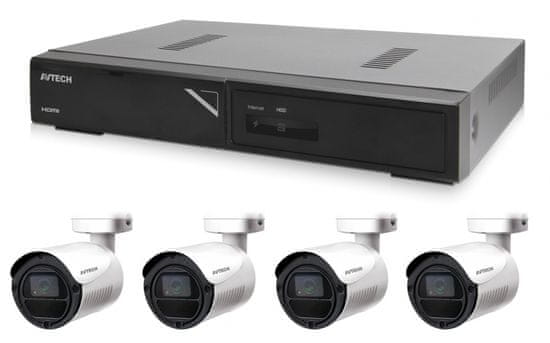 Avtech Kamera készlet 1x NVR AVH1104 és 4x 2MPX IP Bullet kamera  DGM2103SV + 4x Kábel UTP 1x RJ45 - 1x RJ45 Cat5e 15m
