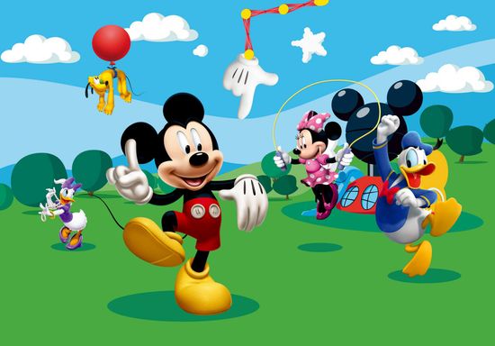 AG Design Mickey Mouse a barátaival játszik fotótapéta, 360 x 254 cm, 4 db