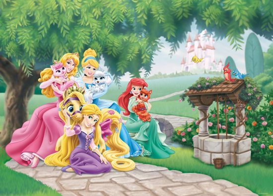AG Design Disney hercegnők kisállat kedvenceikkel Falikép 160 x 110 cm