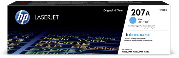HP 207A, ciánkék (W2211A) fekete, hozam: 1250 oldal, eredeti hp