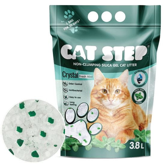 CAT STEP Crystal Fresh Mint szilikátalom, 1,67 kg
