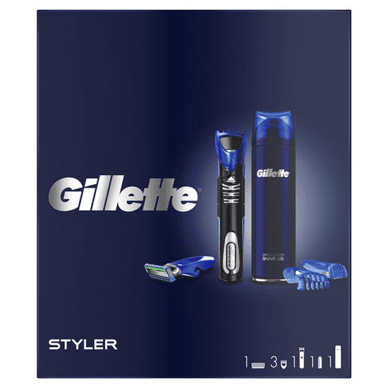 Gillette Ajándékcsomagolás Többfunkciós Styler + Sensitive Borotvagél