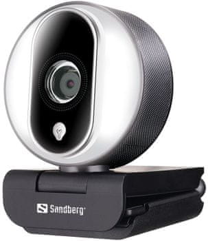 Sandberg Streamer USB Webcam Pro (134-12) webkamera mikrofon HD felbontás 80°-os szög