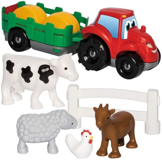 ECOIFFIER Abrick Traktor pótkocsival és állatokkal