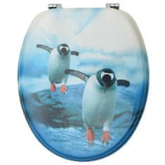 Greatstore pingvinmintás MDF WC-ülőke fedéllel